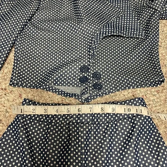 Vintage Navy and White Checkered Pantsuit - Picture 6 of 10